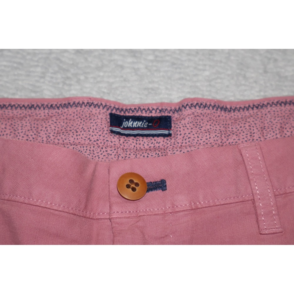 johnnie-O Golf Shorts Mens 33 Pink Chino Stretch Casual Flat Front 8" Inseam - Picture 2 of 8